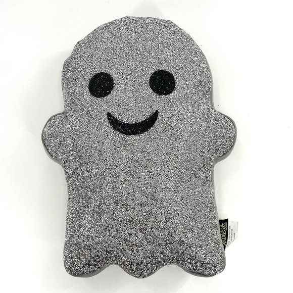 Halloween Ghost Pillow Silver Glitter Sparkles Home Rhinestone‎ Tik Tok Decor - Picture 2 of 5